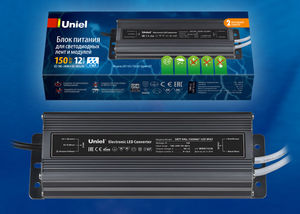 картинка Блок питания для свет. лент 150Вт 12v IP67 с защитой от к/з и перегрузок Uniel от магазина Электротехника