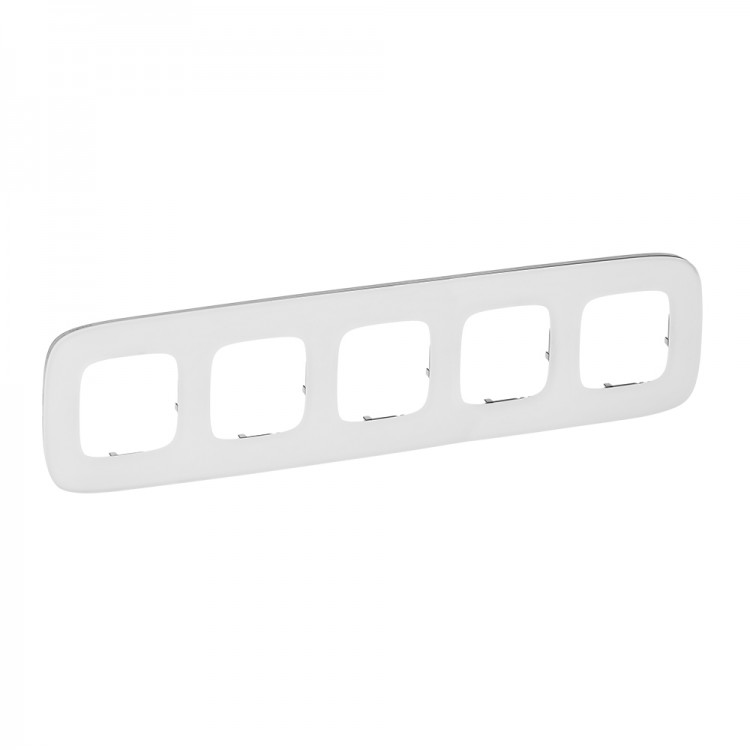 картинка Рамка 5-пост. универсальная Белое стекло Valena ALLURE от магазина Электротехника