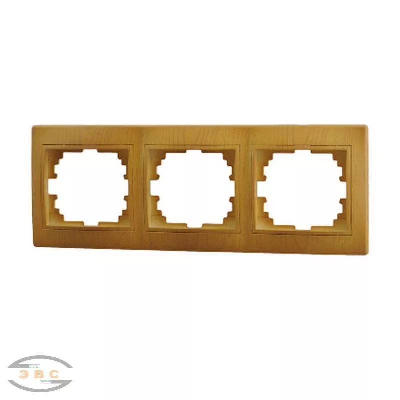 картинка Рамка 3-пост. горизонтальная ольха Mira Lezard !!! от магазина Электротехника