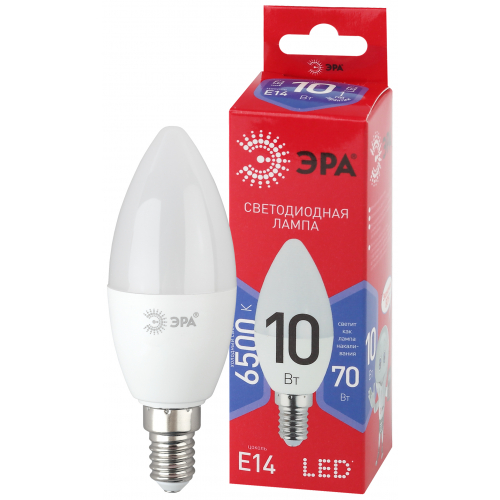 картинка Лампа LED 10Вт E14 (800lm) 6500К "свеча" ЭРА от магазина Электротехника