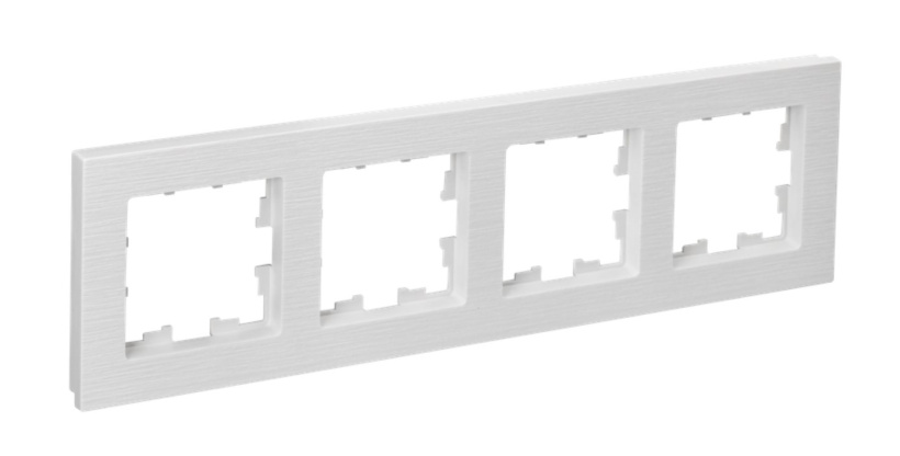 картинка Рамка 4-пост. матовый белый рифленый BRITE от магазина Электротехника
