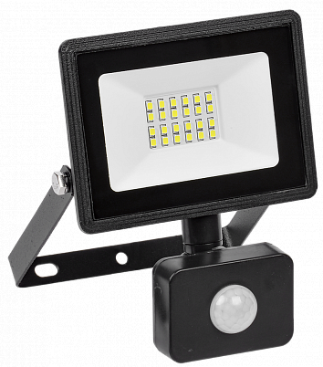 картинка Прожектор (LED)  30Вт 6500К 2400Лм IP54 черный с датчиком движ. СДО 06-30Д IEK от магазина Электротехника