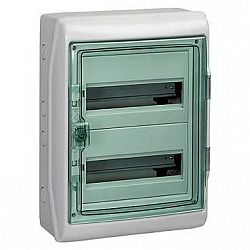 картинка Бокс настенный IP65 2x12М с прозр. дверью (Kaedra), 460х340х160мм, с шиной PE от магазина Электротехника