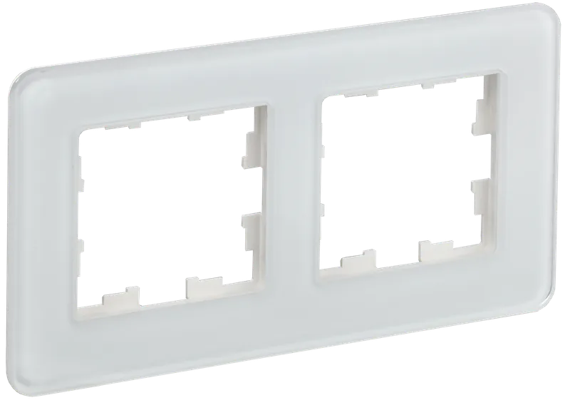картинка Рамка 2-пост. матовый стекло белый BRITE от магазина Электротехника