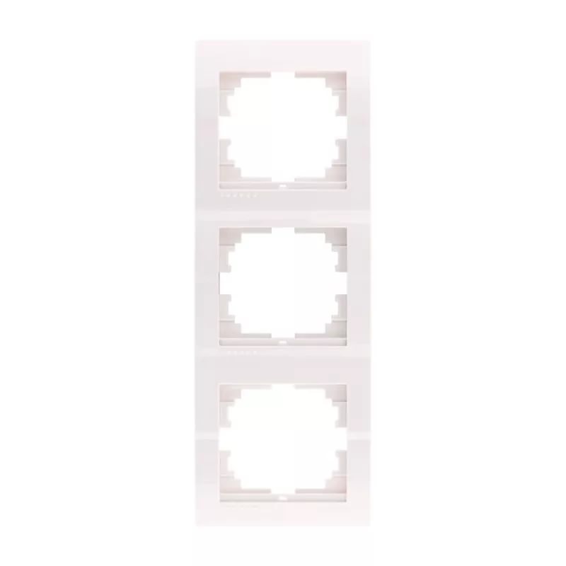 картинка Рамка 3-пост. вертикальная белая Mira  Lezard !!! от магазина Электротехника