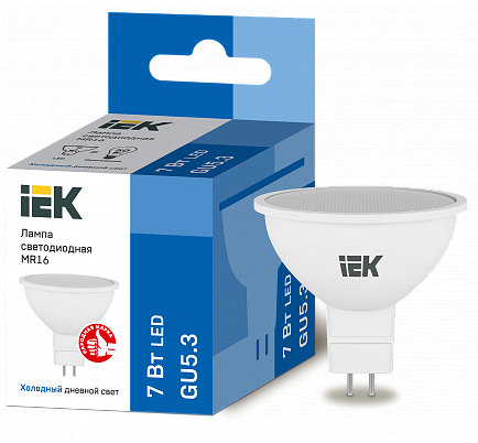 картинка Лампа LED GU5.3  7Вт (630lm) 6500К 230В IEK от магазина Электротехника