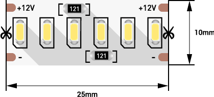 картинка Лента LED 3014 24W/m 240Led 2700-3200K 12V IP20 10мм/5м 3М SWG от магазина Электротехника