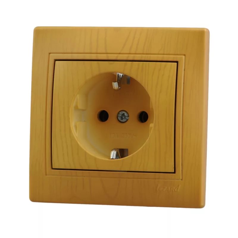 картинка Розетка 1-ная c/з керамика ольха Mira Lezard от магазина Электротехника