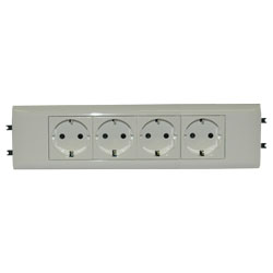 картинка Розетка 4 мод. 4х2P+N 16А IP40 белая с суппортом Mosaic/Legrand от магазина Электротехника
