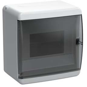 картинка Корпус пластиковый КМПн-6 IP41 дверь черная прозрачная TEKFOR Mini IEK от магазина Электротехника