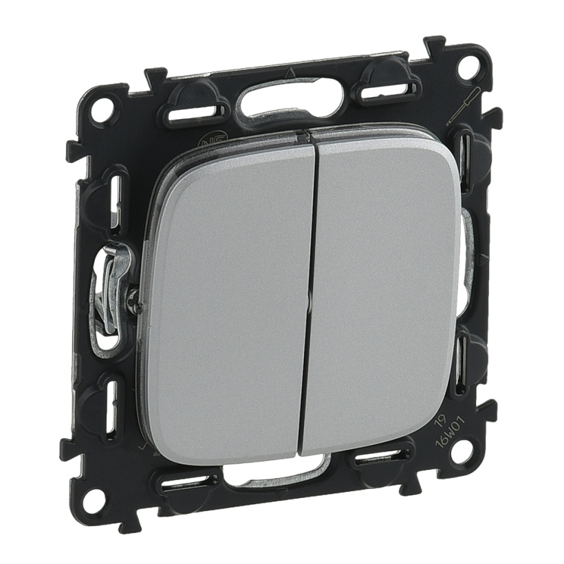 картинка Выключатель 2-кл. 10А СУ механизм Алюминий Valena Allure от магазина Электротехника