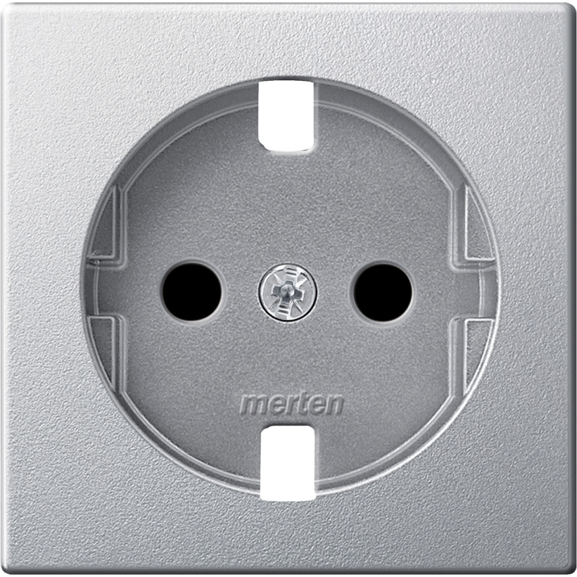 картинка Накладка розетки 1-ой 2P+E алюминий M-Elegance Merten от магазина Электротехника