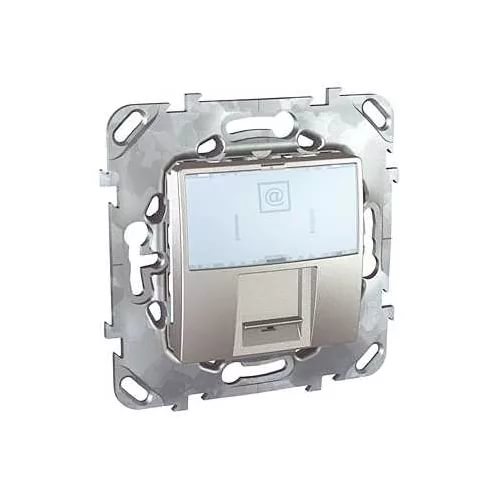 картинка Розетка 1-я RJ45 Cat.5e СУ алюминий Unica от магазина Электротехника
