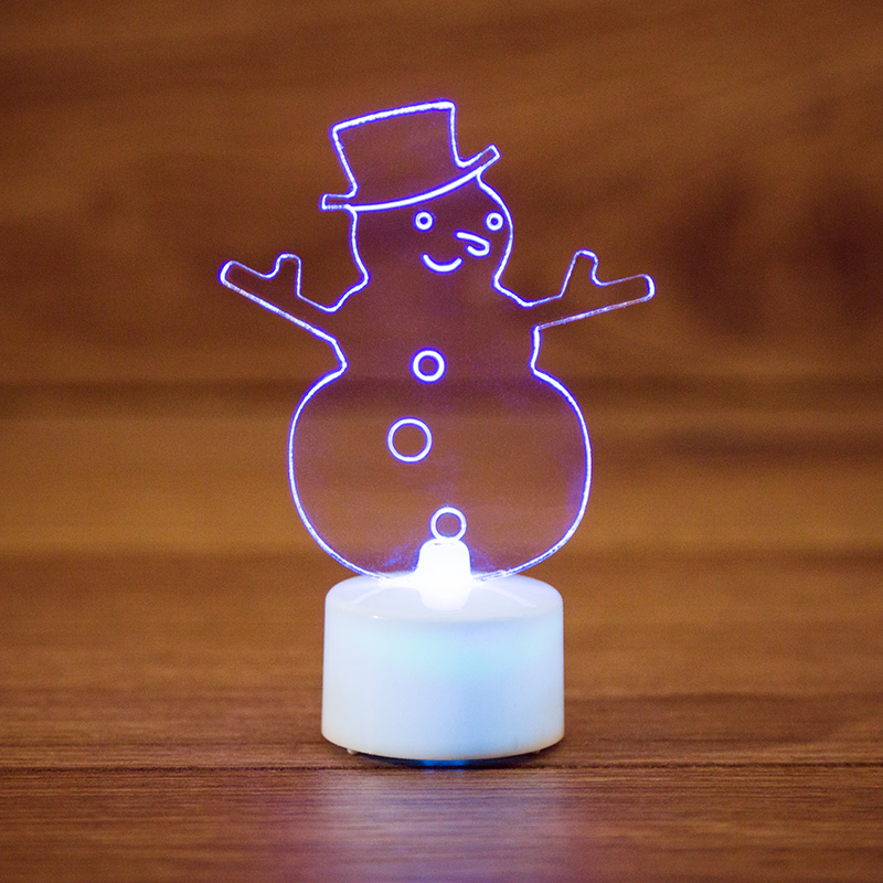 картинка Фигура LED "Снеговик в шляпе 2D" на подставке, RGB Neon-Night от магазина Электротехника