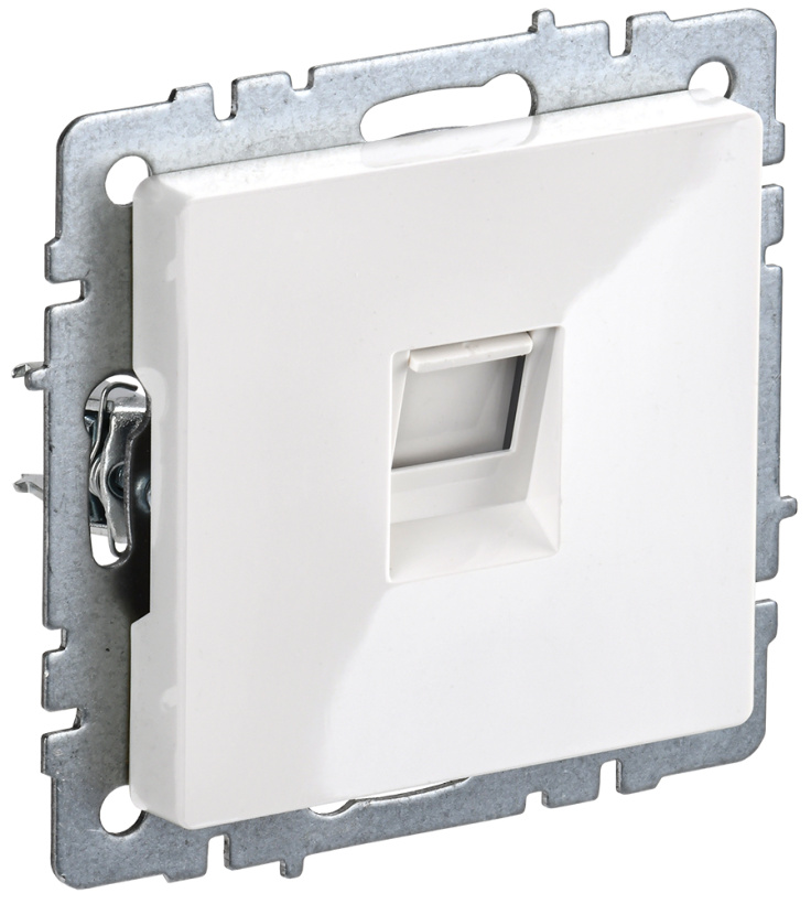 картинка Розетка 1-я RJ45 кат.5E СУ механизм белый BRITE IEK от магазина Электротехника
