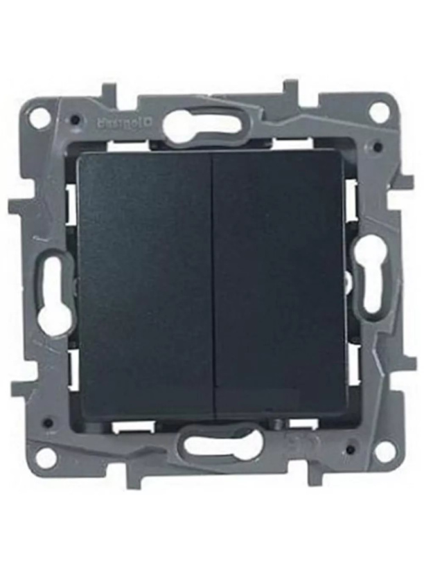 картинка Переключатель 2-кл. 10А СУ механизм антрацит Etika от магазина Электротехника