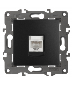 картинка Розетка компьютерная 1-я RJ45 антрацит Elegance ЭРА !!! от магазина Электротехника