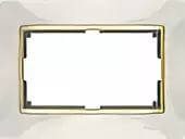 картинка Рамка для 2-ой розетки слон.кость/золото Snabb от магазина Электротехника