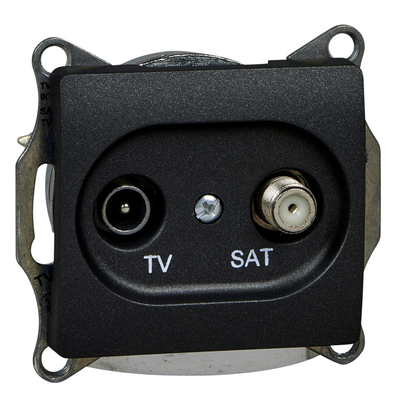 картинка Розетка 2-я TV+SAT СУ проходная 4dB механизм антрацит Glossa от магазина Электротехника