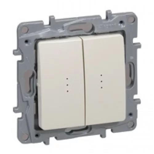 картинка Выключатель 2-кл. 10А СУ с подсветкой механизм слоновая кость Werkel !!! от магазина Электротехника