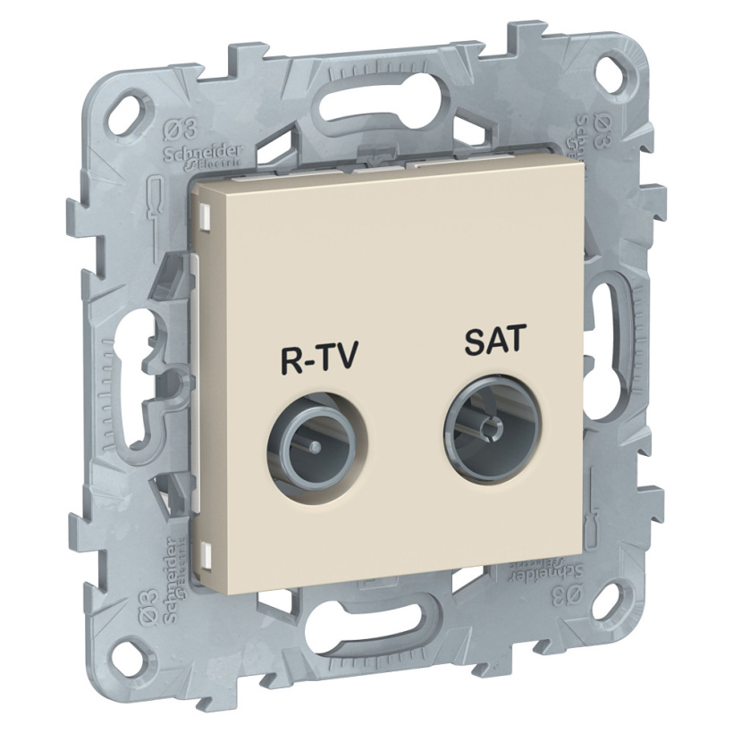 картинка Розетка 2-я TV-R+SAT СУ одиночная механизм бежевый UNICA NEW от магазина Электротехника