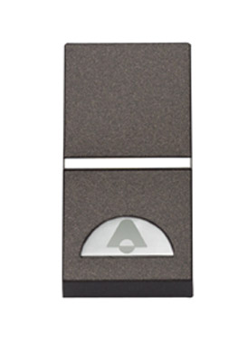 картинка Выключатель 1-кл кнопочный НО-контакт с символом Звонок 1 мод  антрацит Zenit ABB от магазина Электротехника