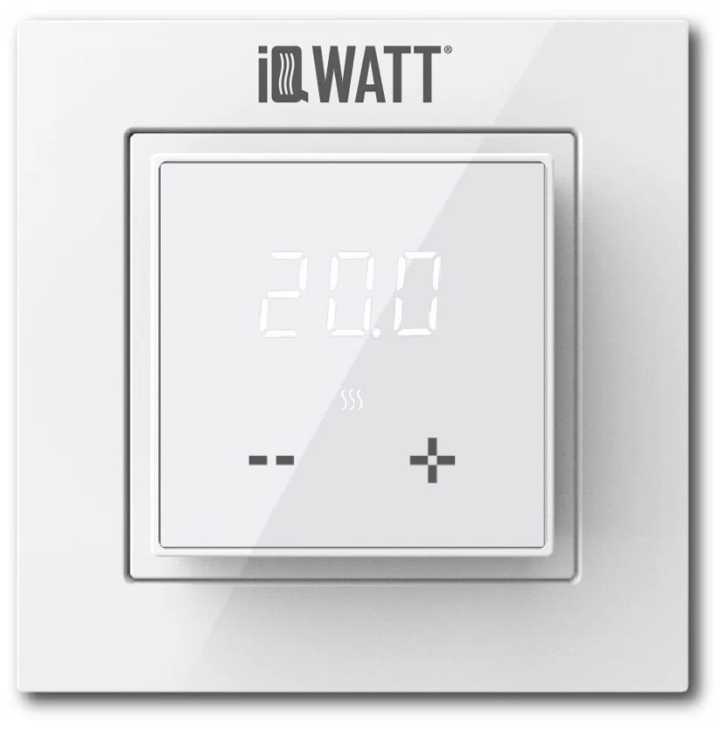 картинка Электронный терморегулятор IQ THERMOSTAT D белый ( подходит в любую квадратную рамку другой ЭУИ) от магазина Электротехника