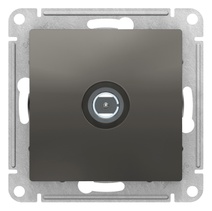 картинка Розетка 1-я TV СУ одиночная механизм сталь  ATLAS DESIGN от магазина Электротехника