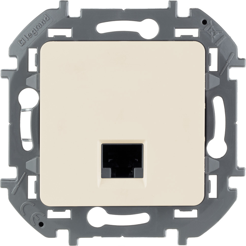 картинка Розетка 1-я RJ45 Cat.6 UTP СУ механизм Слоновая кость INSPIRIA  !!! от магазина Электротехника