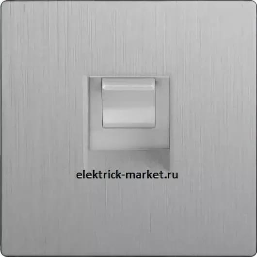 картинка Розетка 1-я телефонная RJ-11 серебряный рифленый Werkel от магазина Электротехника