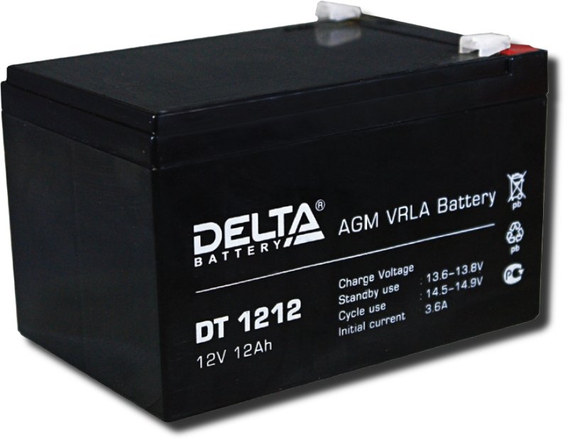 картинка Аккумуляторная батарея 12В  12Ач DT 1212 Delta от магазина Электротехника