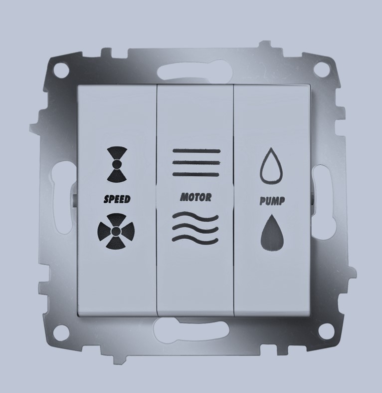 картинка Выключатель кондиционера 3-кл.  Алюминий Cosmo от магазина Электротехника