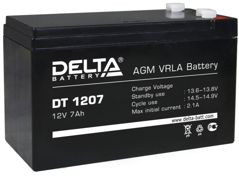 картинка Аккумулятор 12V  7.0Ah 151х65х102 DT 1207 Delta от магазина Электротехника