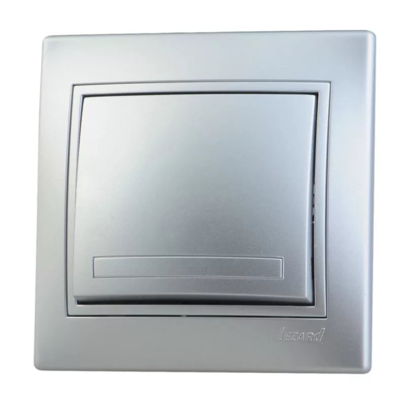 картинка Выключатель 1-кл. С/У,металлик серый Mira Lezard от магазина Электротехника