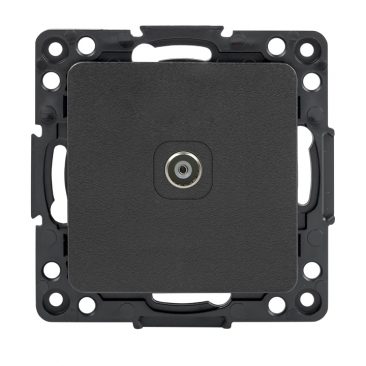 картинка Розетка 1-я TV 75Ом 5-862МГц механизм черной Стокгольм от магазина Электротехника