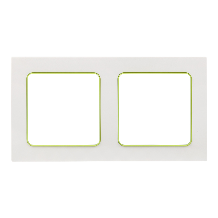 картинка Рамка 2-пост. белый с линией цвета зеленый Стокгольм от магазина Электротехника