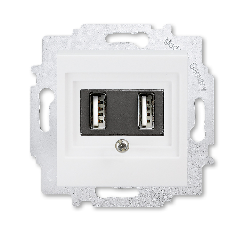 картинка Розетка USB зарядка двойная механизм белый LEVIT !!! от магазина Электротехника
