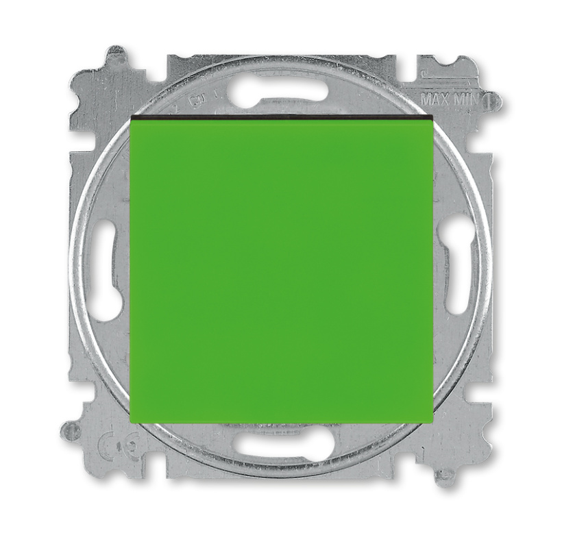 картинка Выключатель 1-кл. кнопочный 10А СУ механизм зелёный/дымчатый чёрный LEVIT от магазина Электротехника