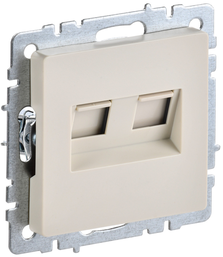 картинка Розетка 2-я RJ45 кат.5E СУ механизм бежевый BRITE от магазина Электротехника
