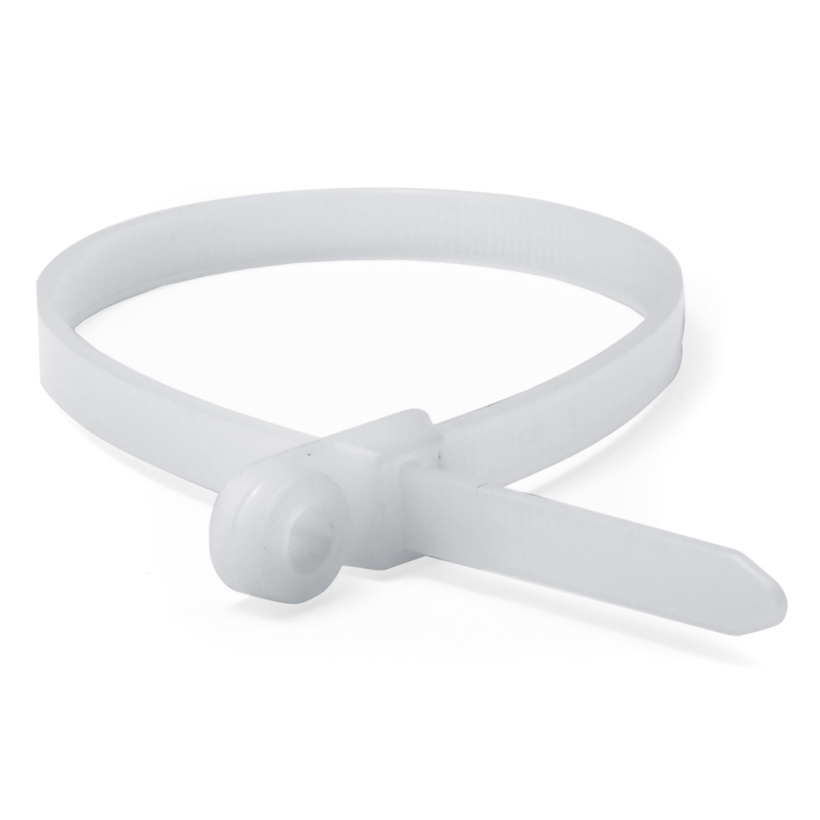 картинка Хомут P6.6 с монтажным отверстием, белый, 7,8x300 от магазина Электротехника