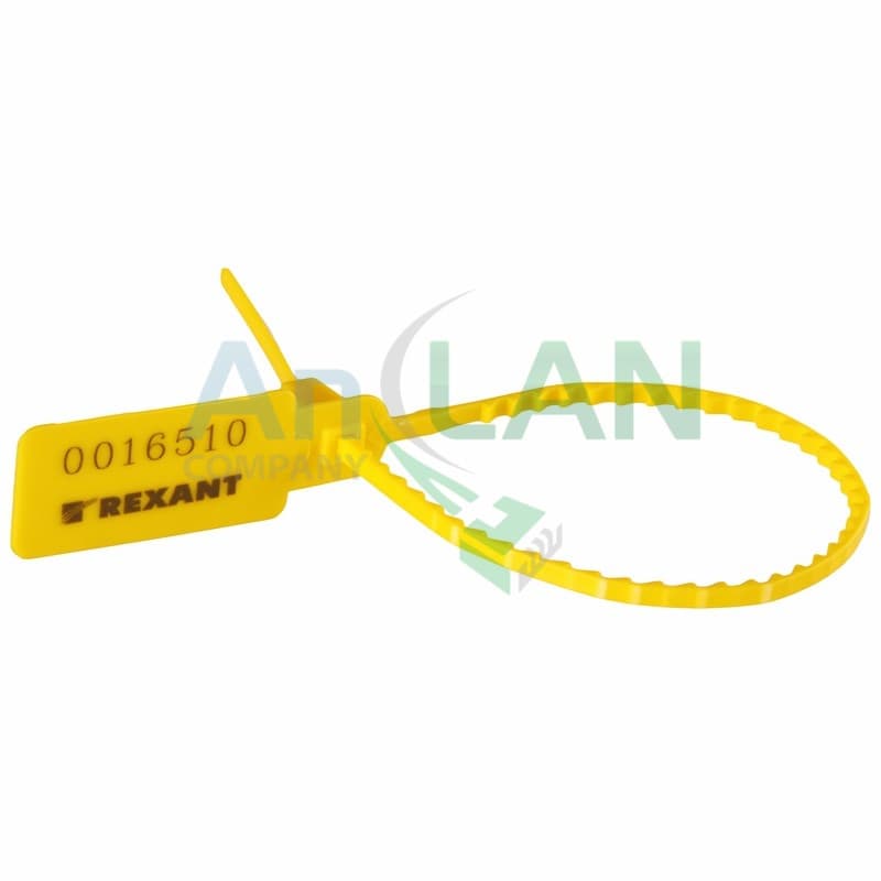 картинка Пломба пластиковая,номерная,255мм,желтая (уп.=50шт.) REXANT от магазина Электротехника