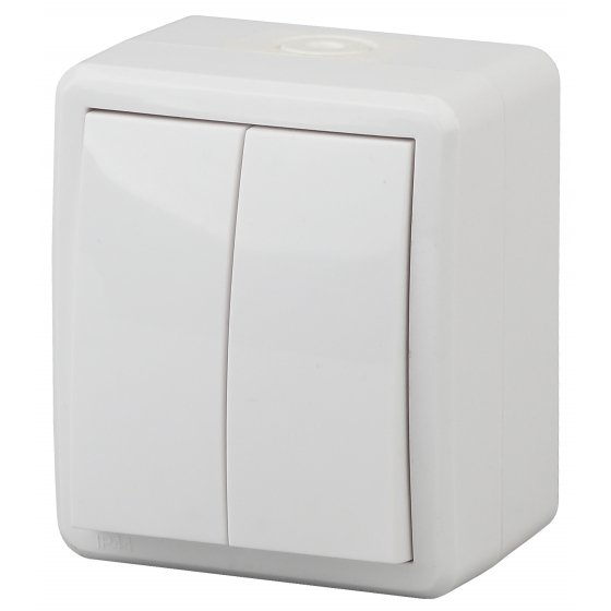 картинка Выключатель 2-кл.  IP54, 10А 250В, ОУ, белый, Эксперт ЭРА  от магазина Электротехника