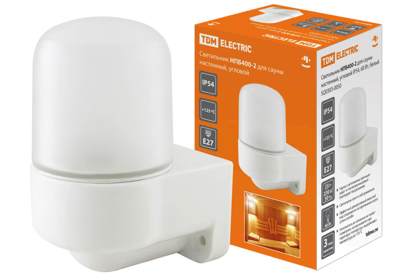 картинка Светильник "стакан" (ЛН) 60Вт Е27 термост. до +170С IP54 бел./мат.ст./керам.осн. угловой TDM от магазина Электротехника