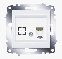 картинка Розетка 1-я RJ11 Белая(кр упак 12шт) Cosmo от магазина Электротехника