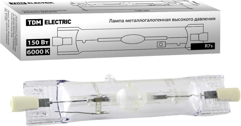 картинка Лампа МГЛ ДРИ 150Вт R7s 6000К 12000Лм TDM от магазина Электротехника