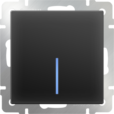 картинка Выключатель 1-кл. 10А СУ с подсветкой черный матовый Werkel  от магазина Электротехника