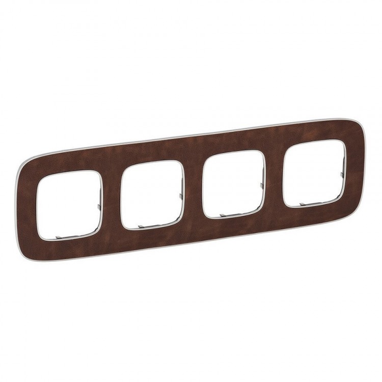 картинка Рамка 4-пост. универсальная Кожа Valena ALLURE от магазина Электротехника