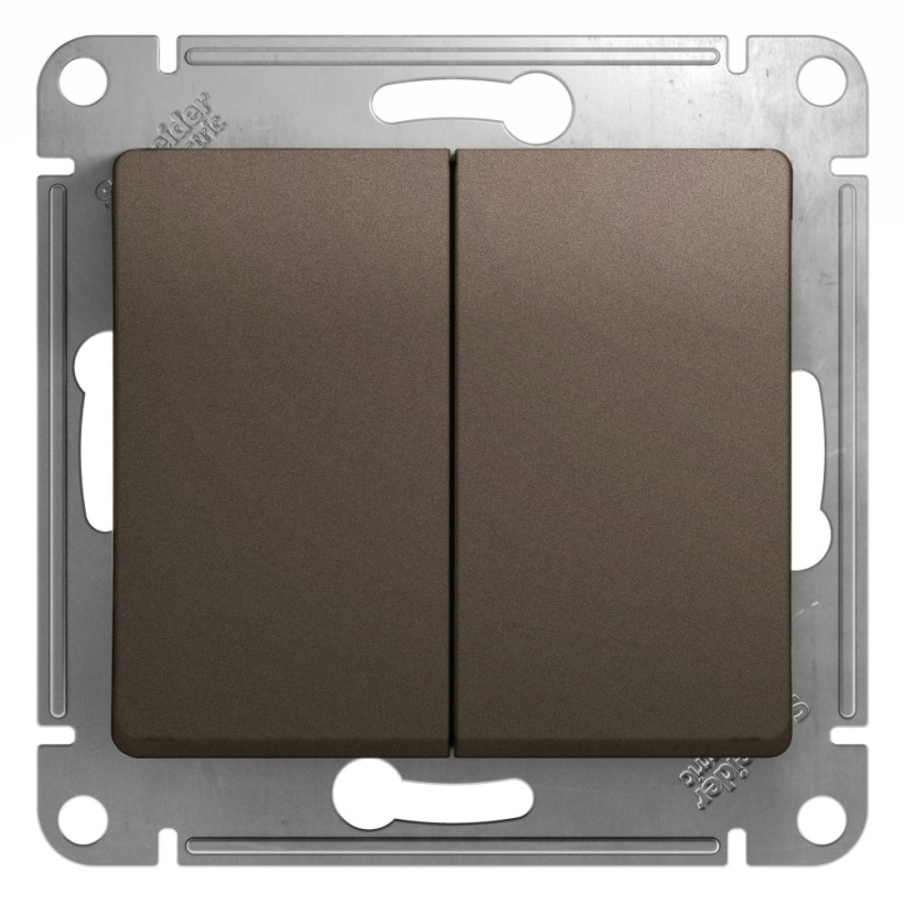 картинка Переключатель 2-кл. 10А СУ механизм шоколад  Glossa от магазина Электротехника