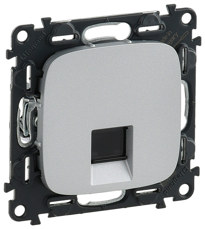 картинка Розетка 1-я RJ45 Cat.5е UTP Алюминий  Valena Allure от магазина Электротехника