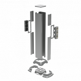 картинка Колонна алюминиевая 0.71м тёмно-серебристый металлик RAL 9006 ДКС от магазина Электротехника